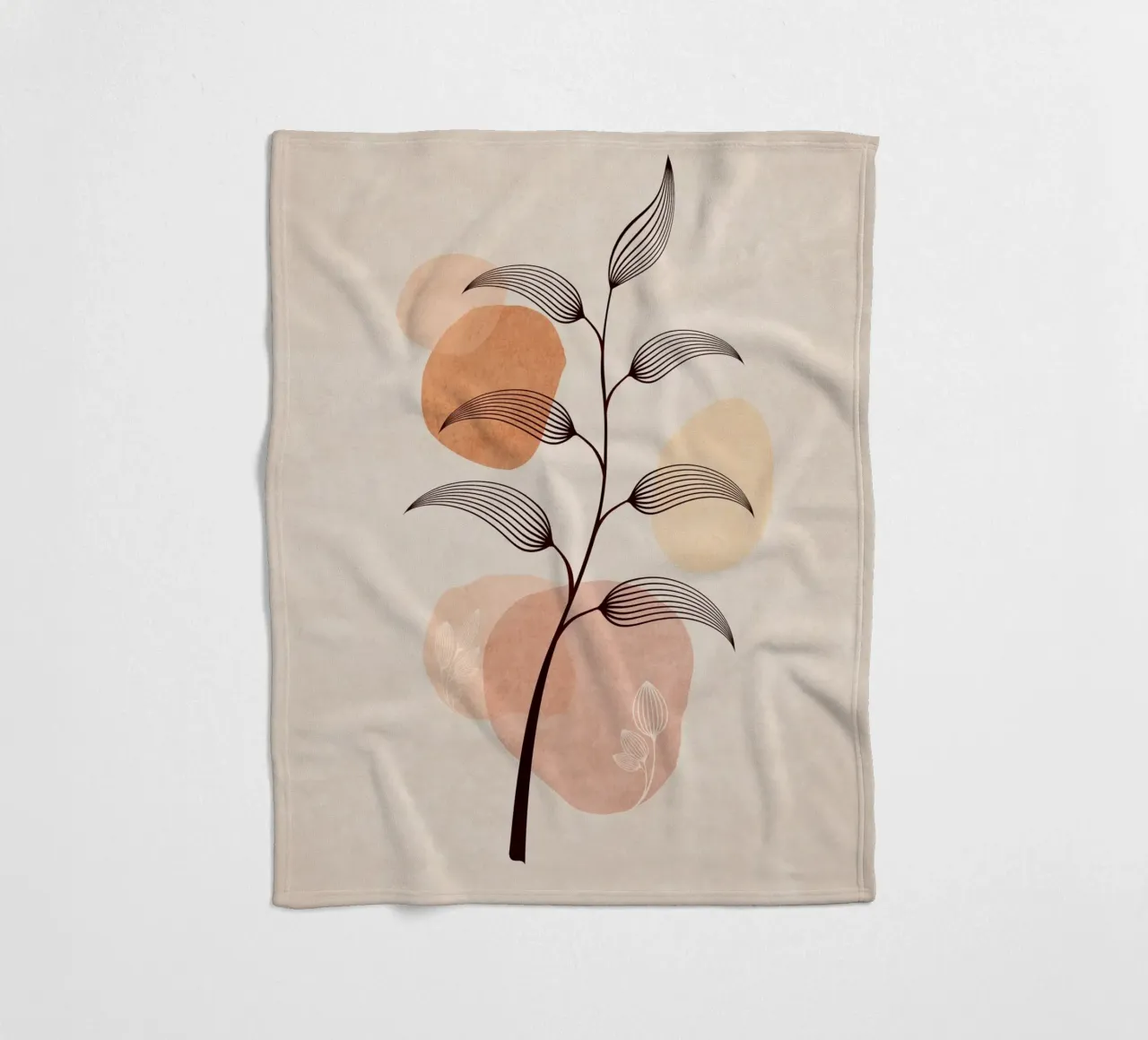 Emel Tunaboylu - Foglie di Boho 02 coperta in pile da The Artcircle