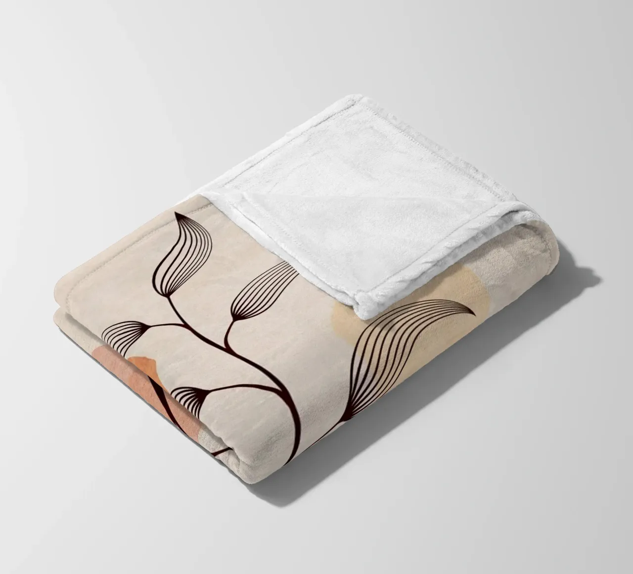Emel Tunaboylu - Foglie di Boho 02 coperta in pile da The Artcircle