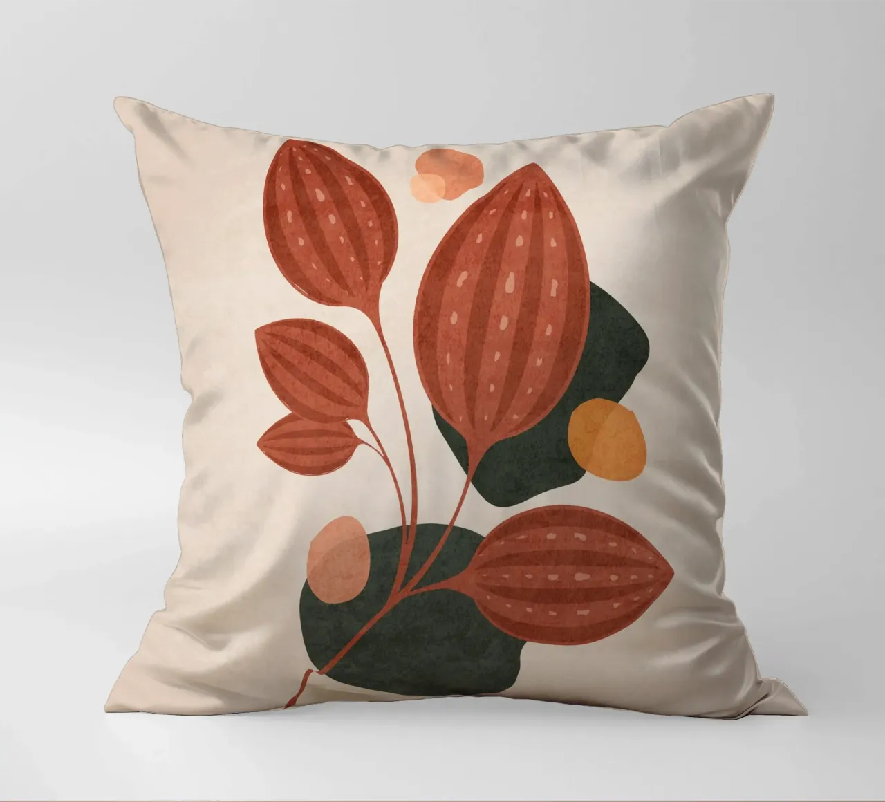 Emel Tunaboylu - Foglie di Boho 04 cuscino da The Artcircle