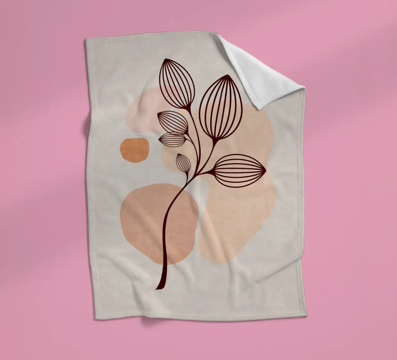 Emel Tunaboylu - Foglie di Boho 06 coperta in pile da The Artcircle