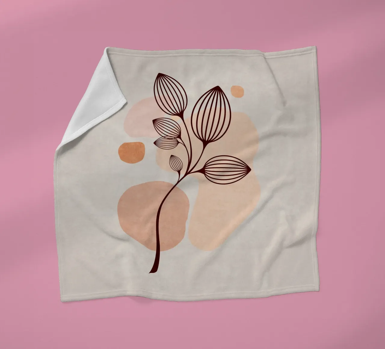 Emel Tunaboylu - Foglie di Boho 06 coperta in pile da The Artcircle