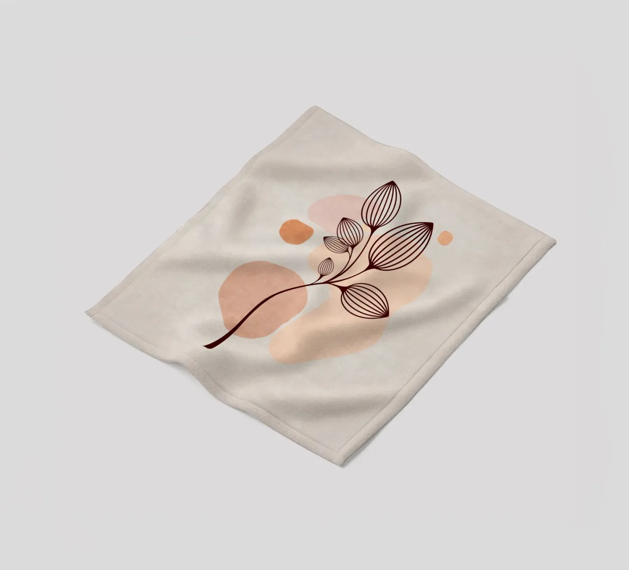 Emel Tunaboylu - Foglie di Boho 06 coperta in pile da The Artcircle