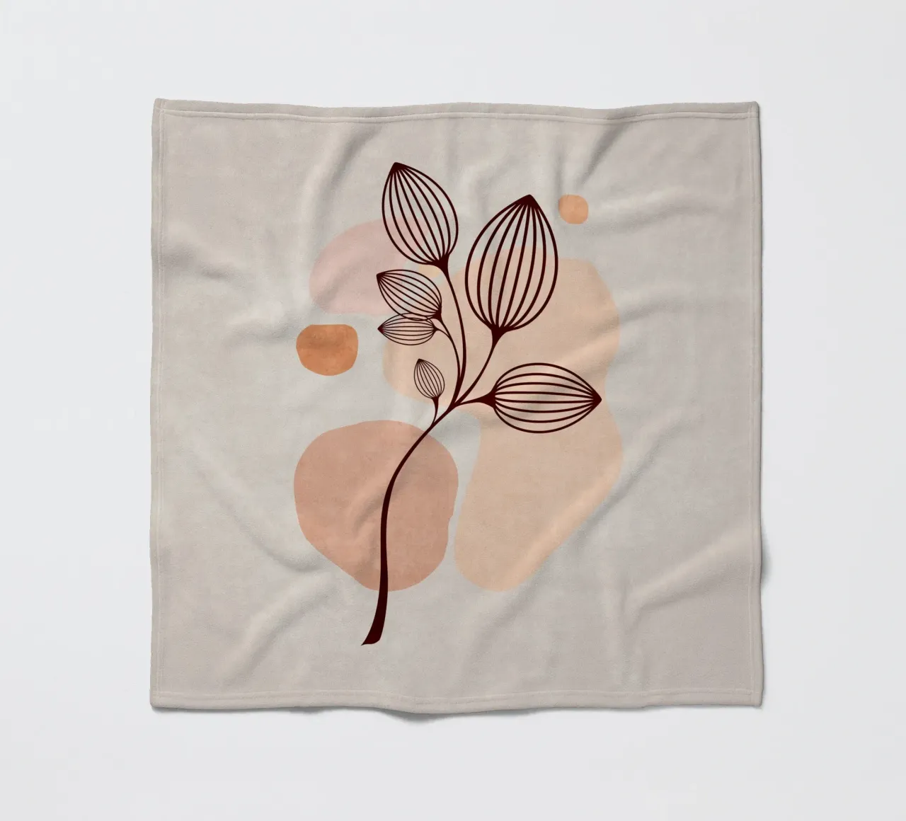 Emel Tunaboylu - Foglie di Boho 06 coperta in pile da The Artcircle