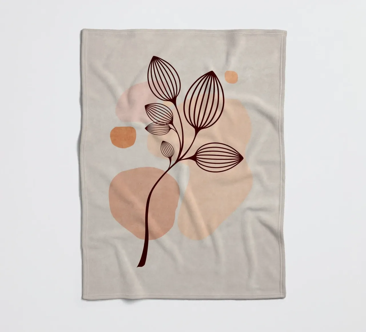 Emel Tunaboylu - Foglie di Boho 06 coperta in pile da The Artcircle