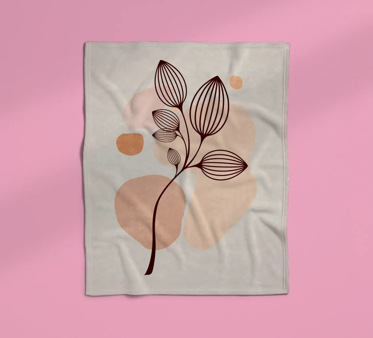 Emel Tunaboylu - Foglie di Boho 06 coperta in pile da The Artcircle