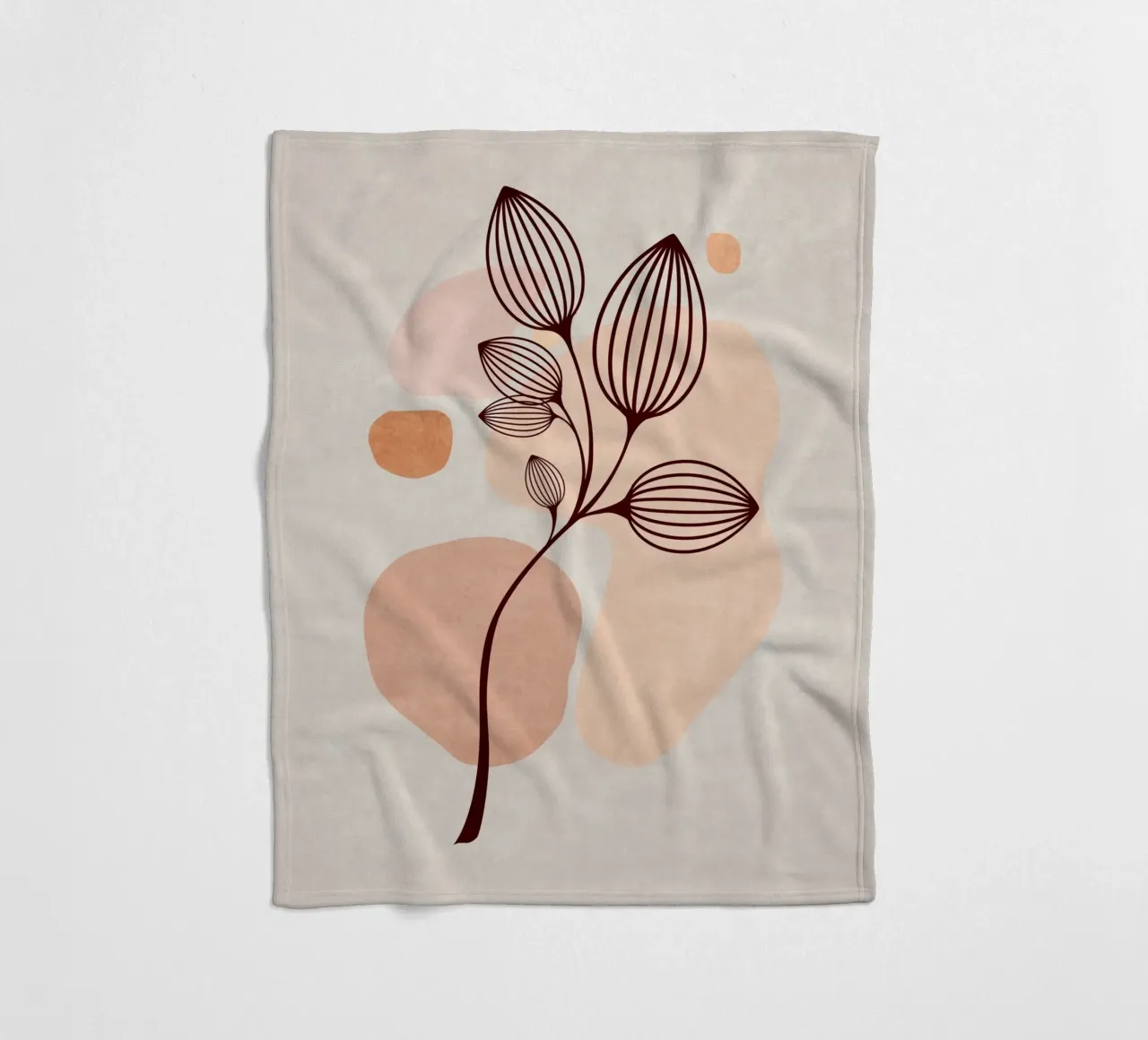 Emel Tunaboylu - Foglie di Boho 06 coperta in pile da The Artcircle