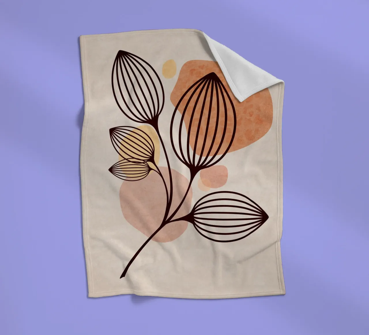 Emel Tunaboylu - Foglie di Boho 05 coperta in pile da The Artcircle