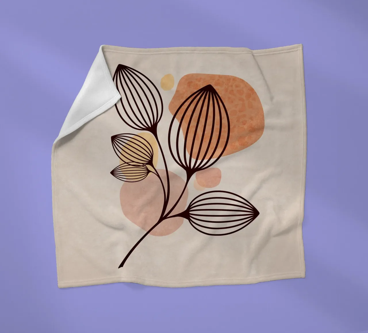 Emel Tunaboylu - Foglie di Boho 05 coperta in pile da The Artcircle