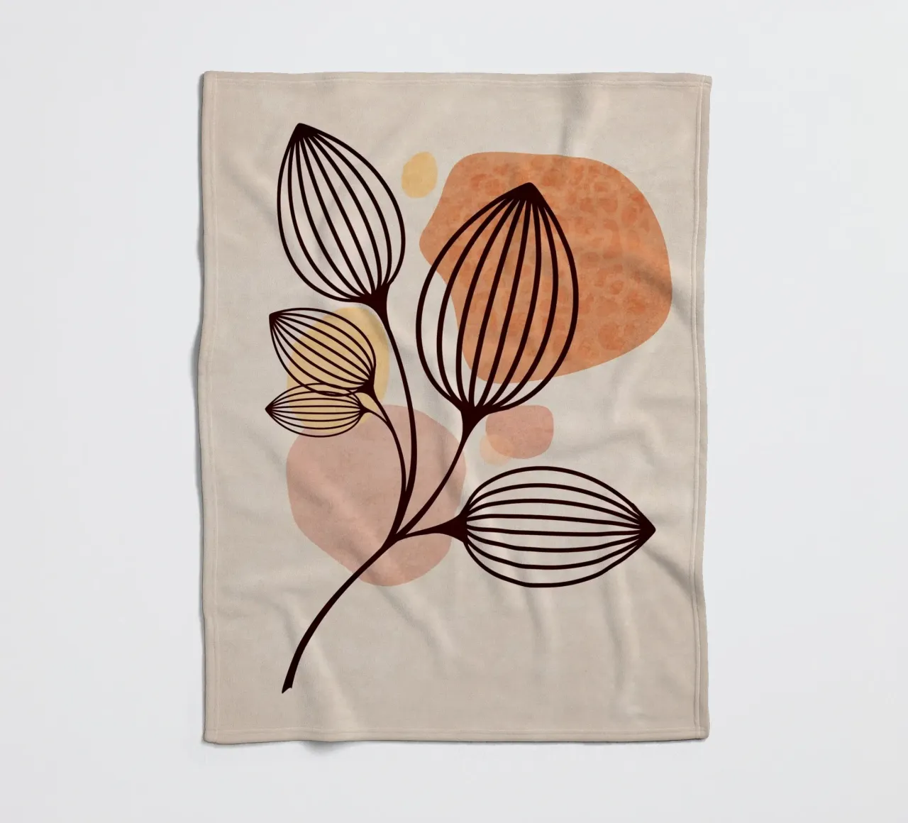 Emel Tunaboylu - Foglie di Boho 05 coperta in pile da The Artcircle