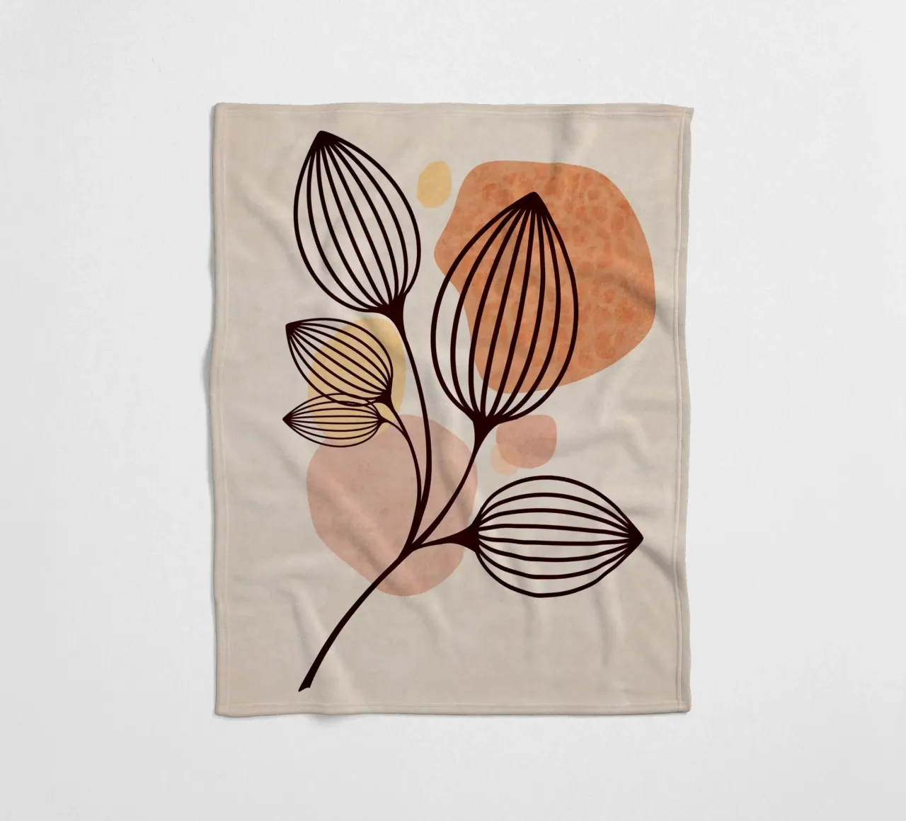 Emel Tunaboylu - Foglie di Boho 05 coperta in pile da The Artcircle