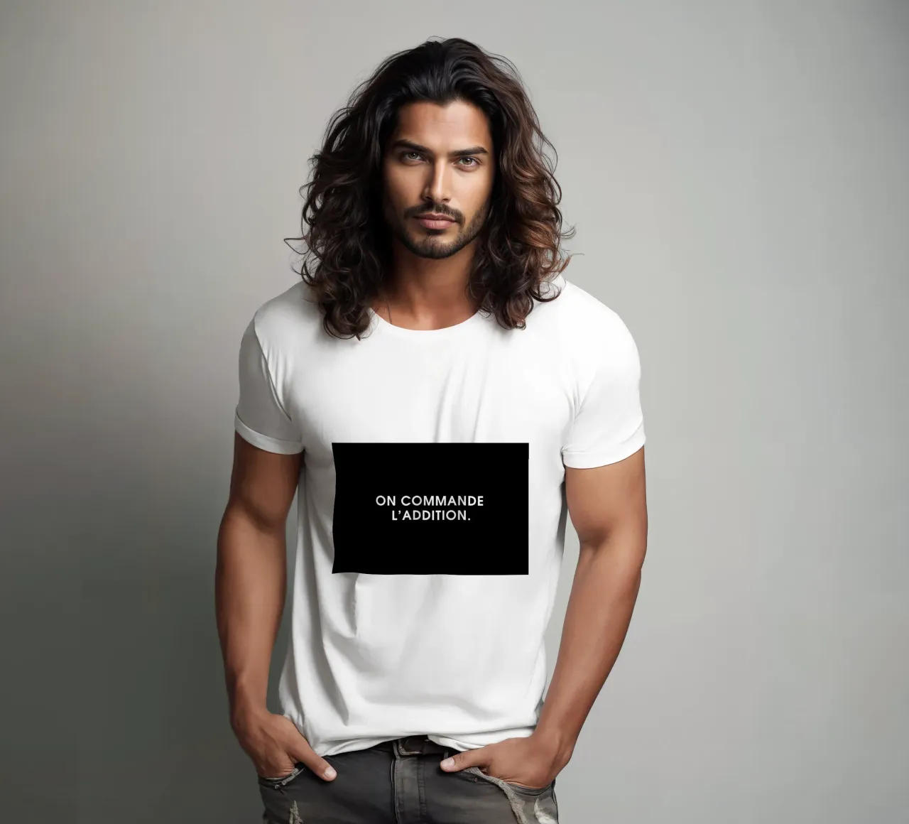 On commande l'addition - Black t-shirt de Intertitres