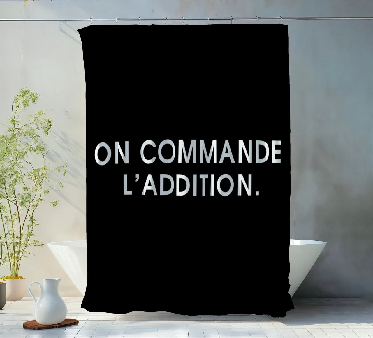 On commande l'addition - Black tenda da doccia da Intertitres