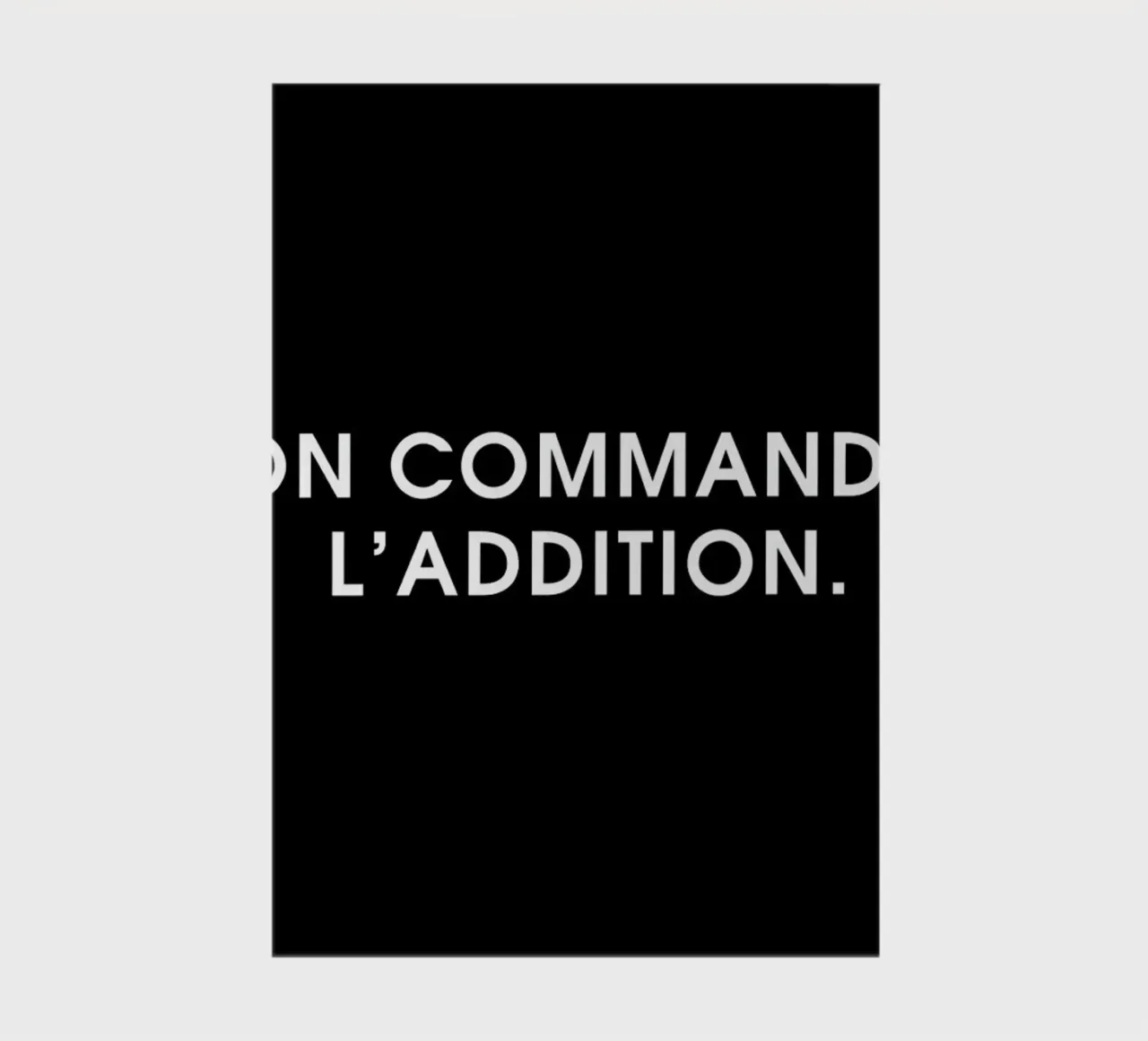 On commande l'addition - Black notebook by Intertitres