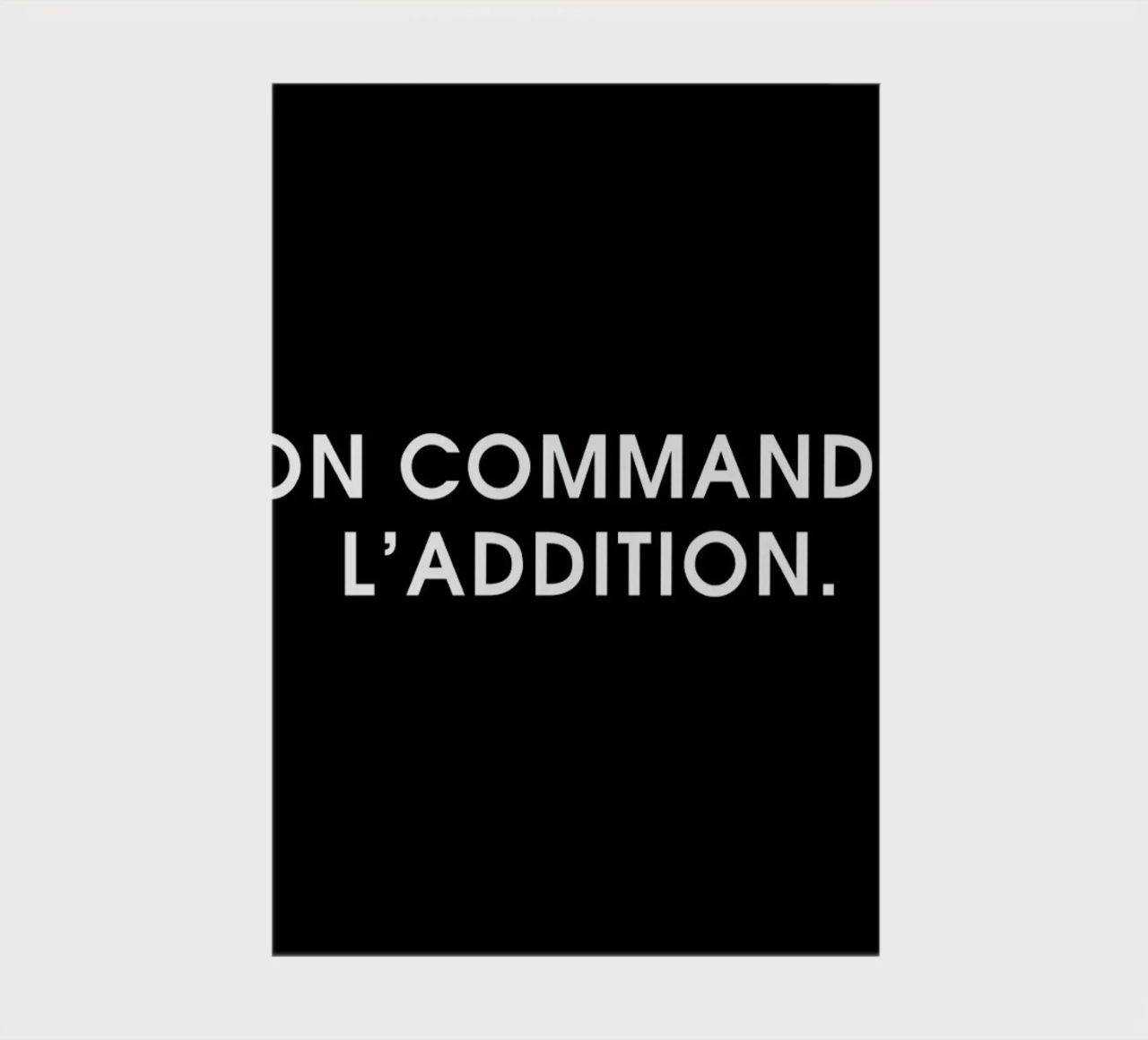 On commande l'addition - Black notebook by Intertitres