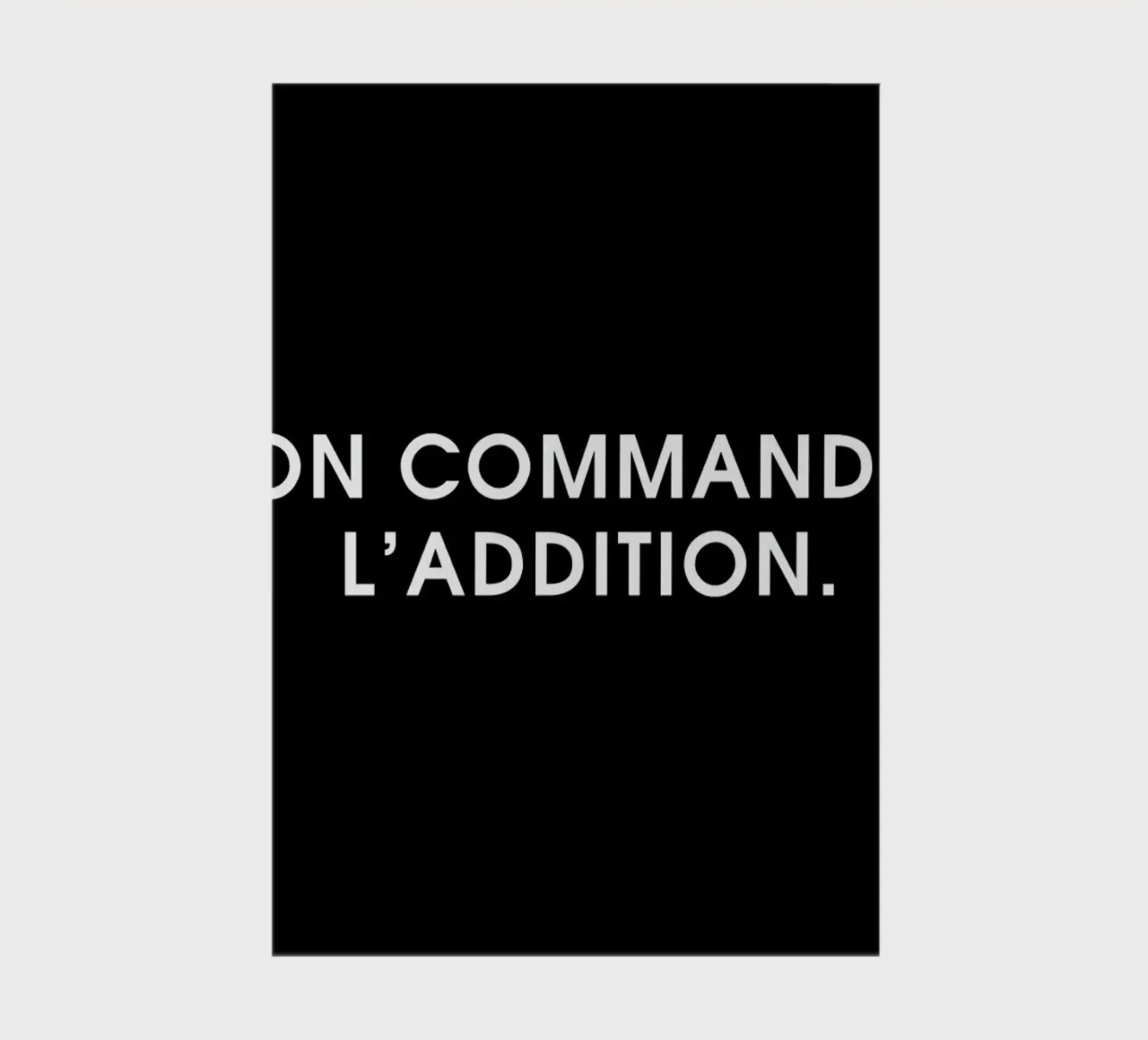 On commande l'addition - Black notebook by Intertitres