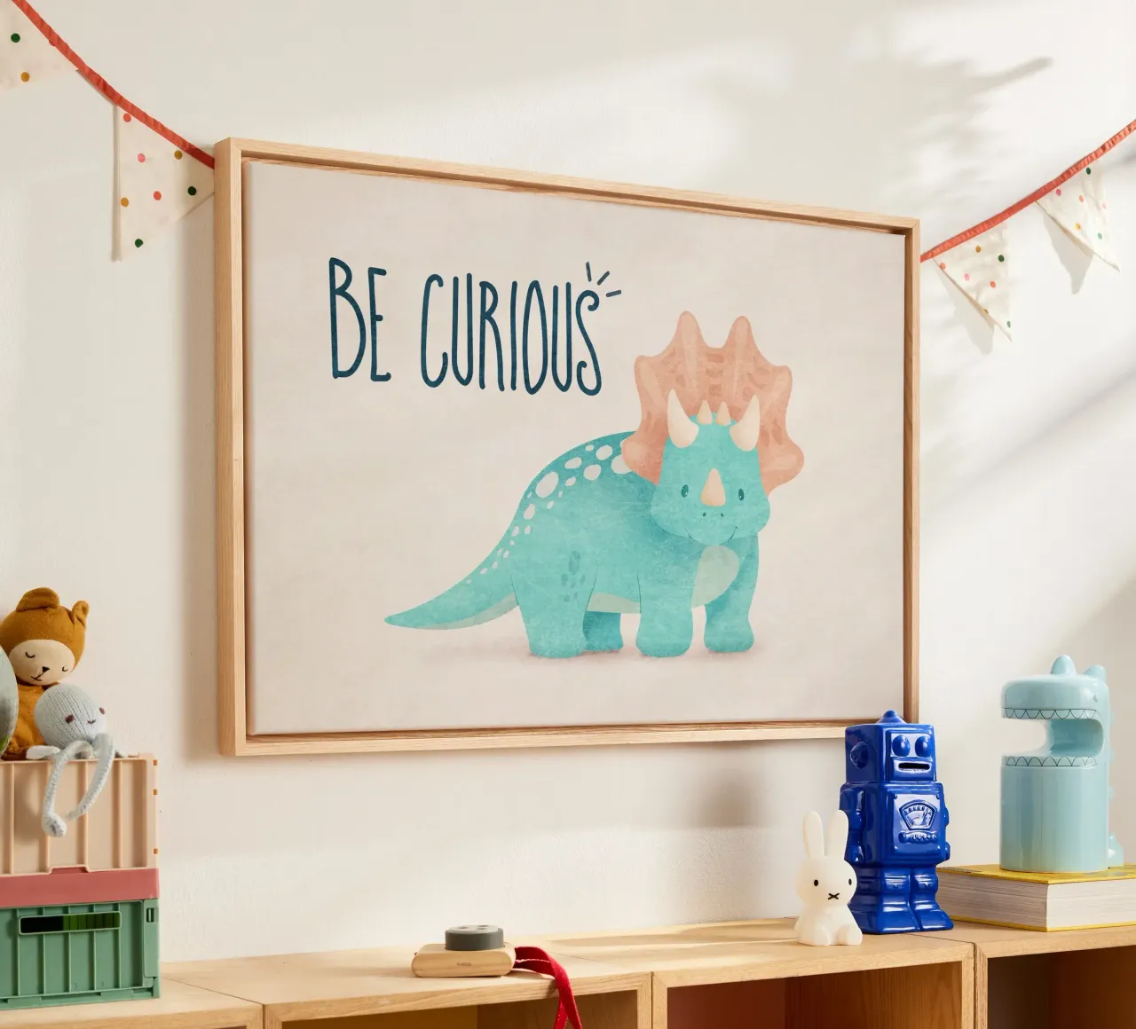 Emel Tunaboylu - Dino - Siate curiosi tela con Cornice a cassetta da The Artcircle