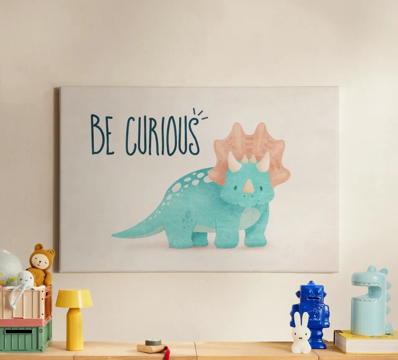 Emel Tunaboylu - Dino - Siate curiosi tela con Cornice a cassetta da The Artcircle