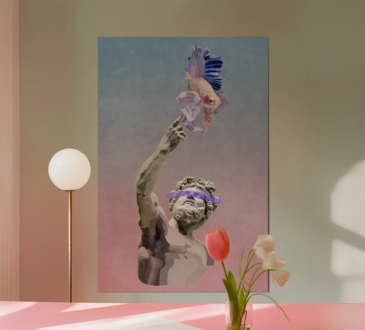 Emel Tunaboylu - Sogno di statua poster con telaio in legno da The Artcircle