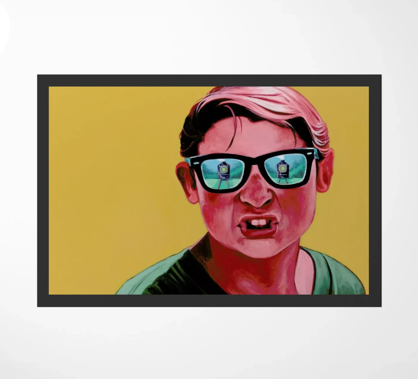 Train Dodge. Dig it. deurmat van Jared Yamahata