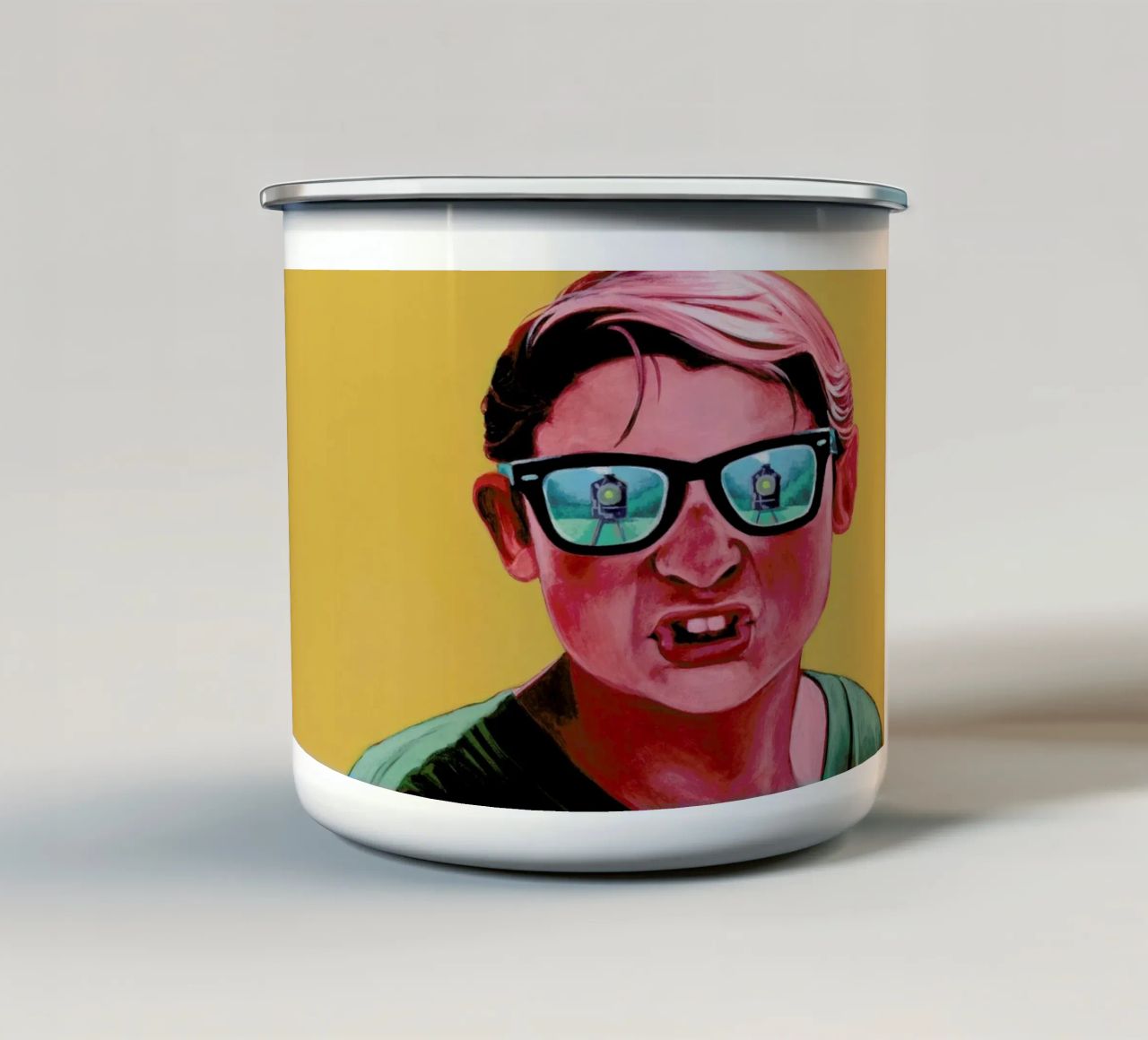 Train Dodge. Dig it. tazza in smalto da Jared Yamahata