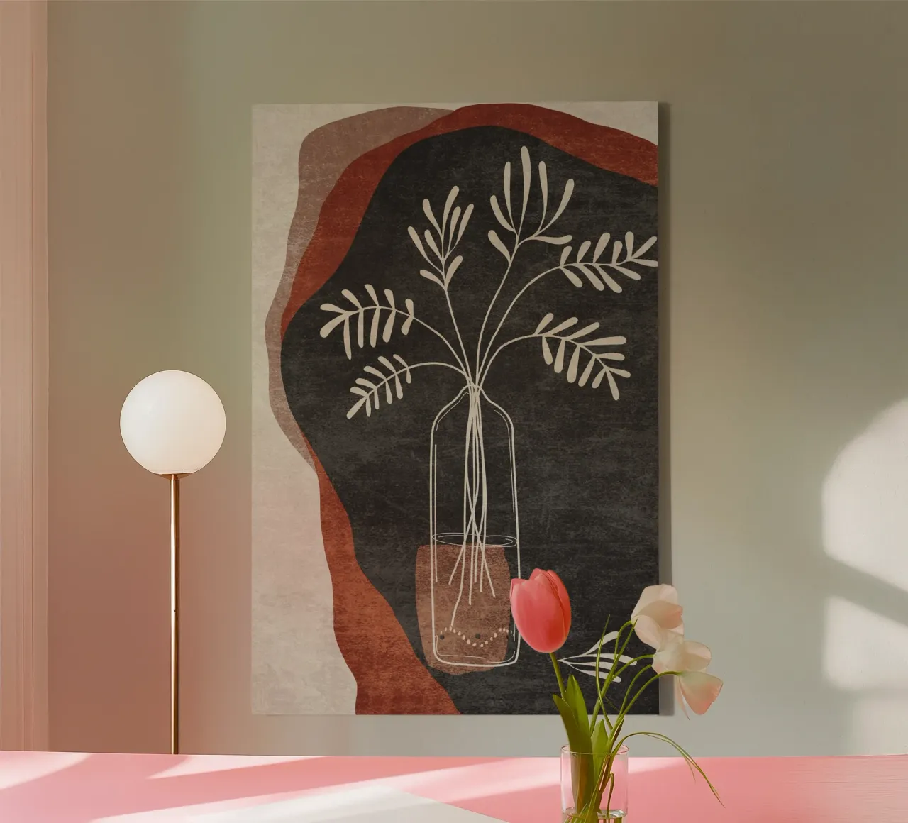 Emel Tunaboylu - Bloem in een vaas 01 canvas van The Artcircle