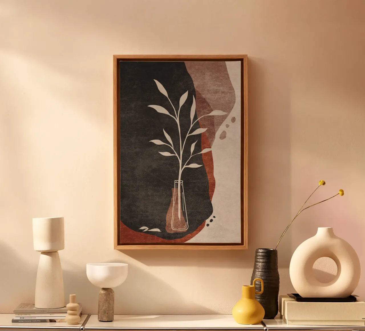Emel Tunaboylu - Fiore in vaso 02 tela con Cornice a cassetta da The Artcircle