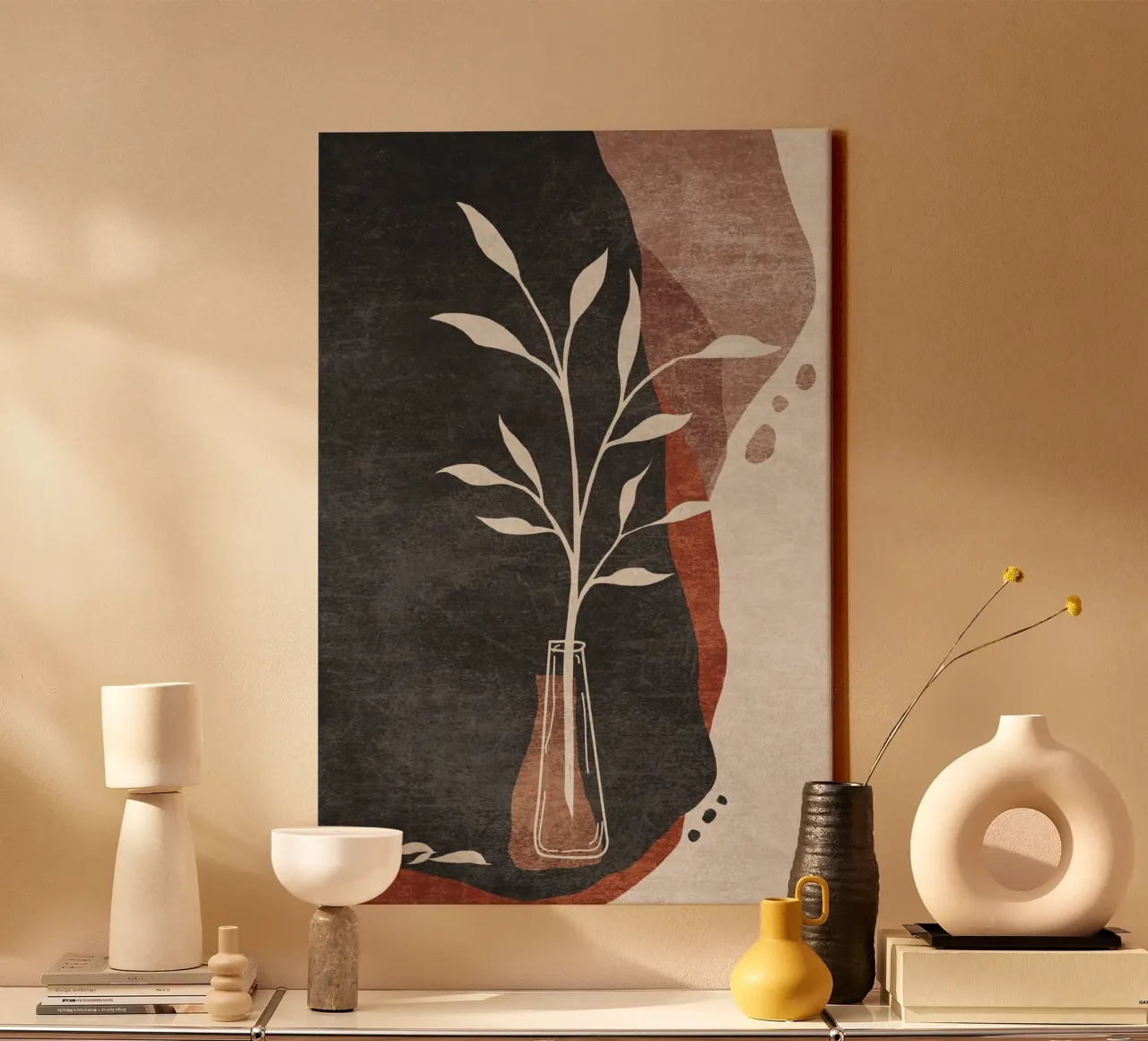 Emel Tunaboylu - Fiore in vaso 02 tela con Cornice a cassetta da The Artcircle