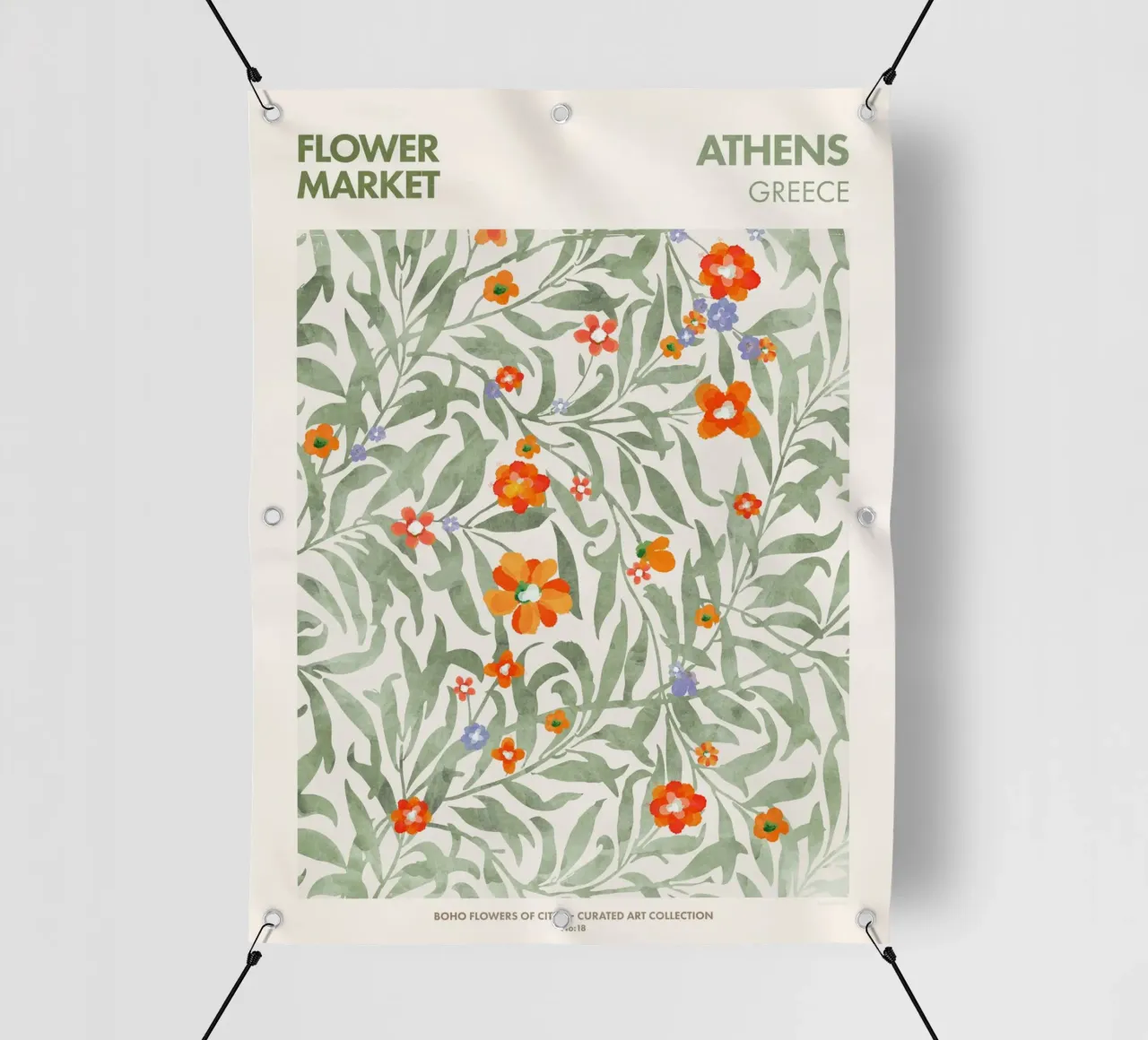 Emel Tunaboylu - Mercato dei fiori di Atene telo in pvc da The Artcircle
