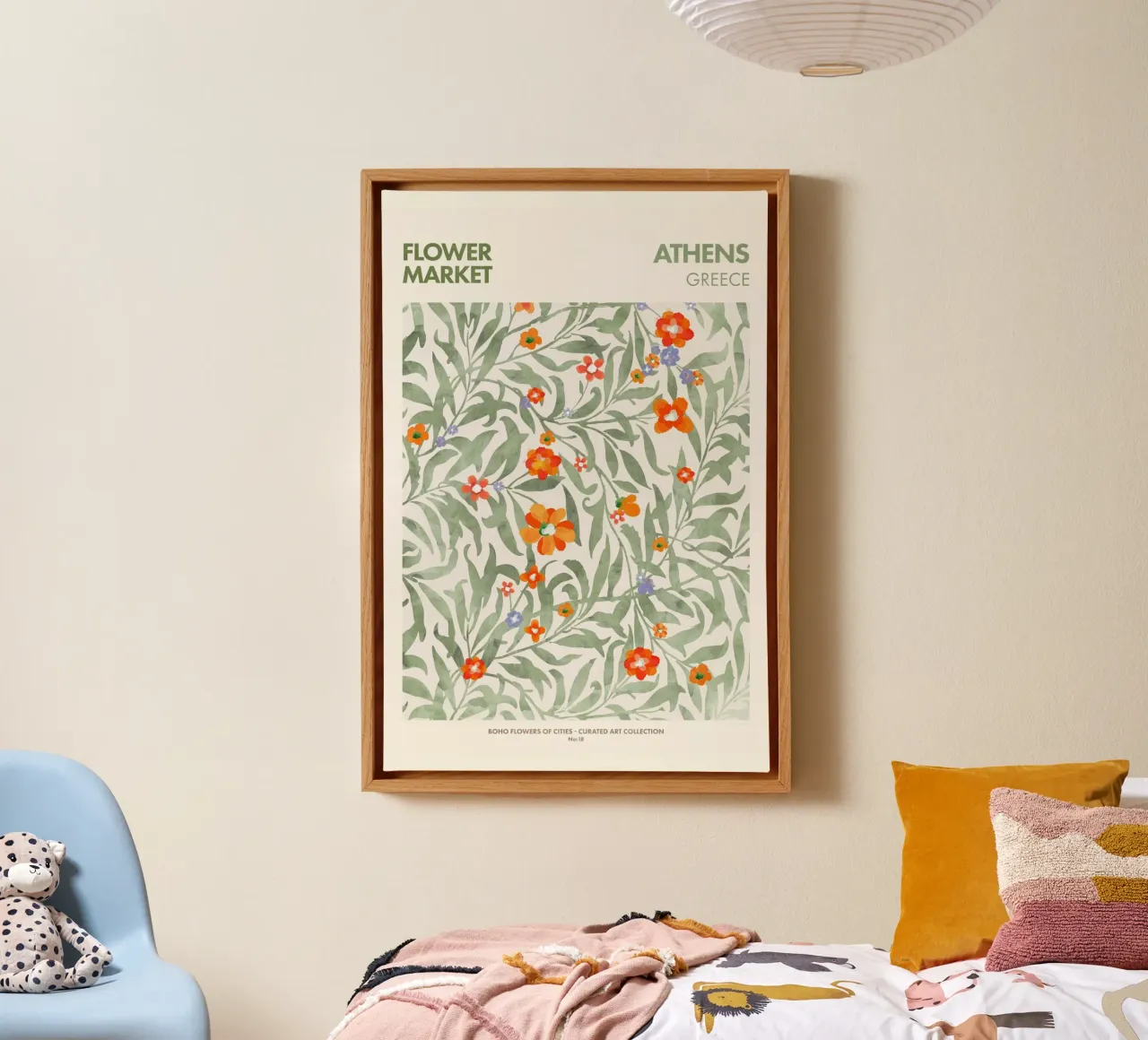 Emel Tunaboylu - Mercato dei fiori di Atene tela con Cornice a cassetta da The Artcircle