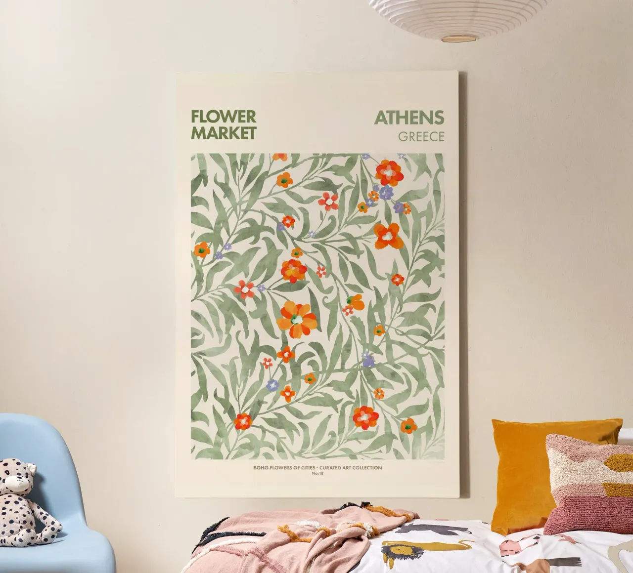 Emel Tunaboylu - Mercato dei fiori di Atene tela con Cornice a cassetta da The Artcircle