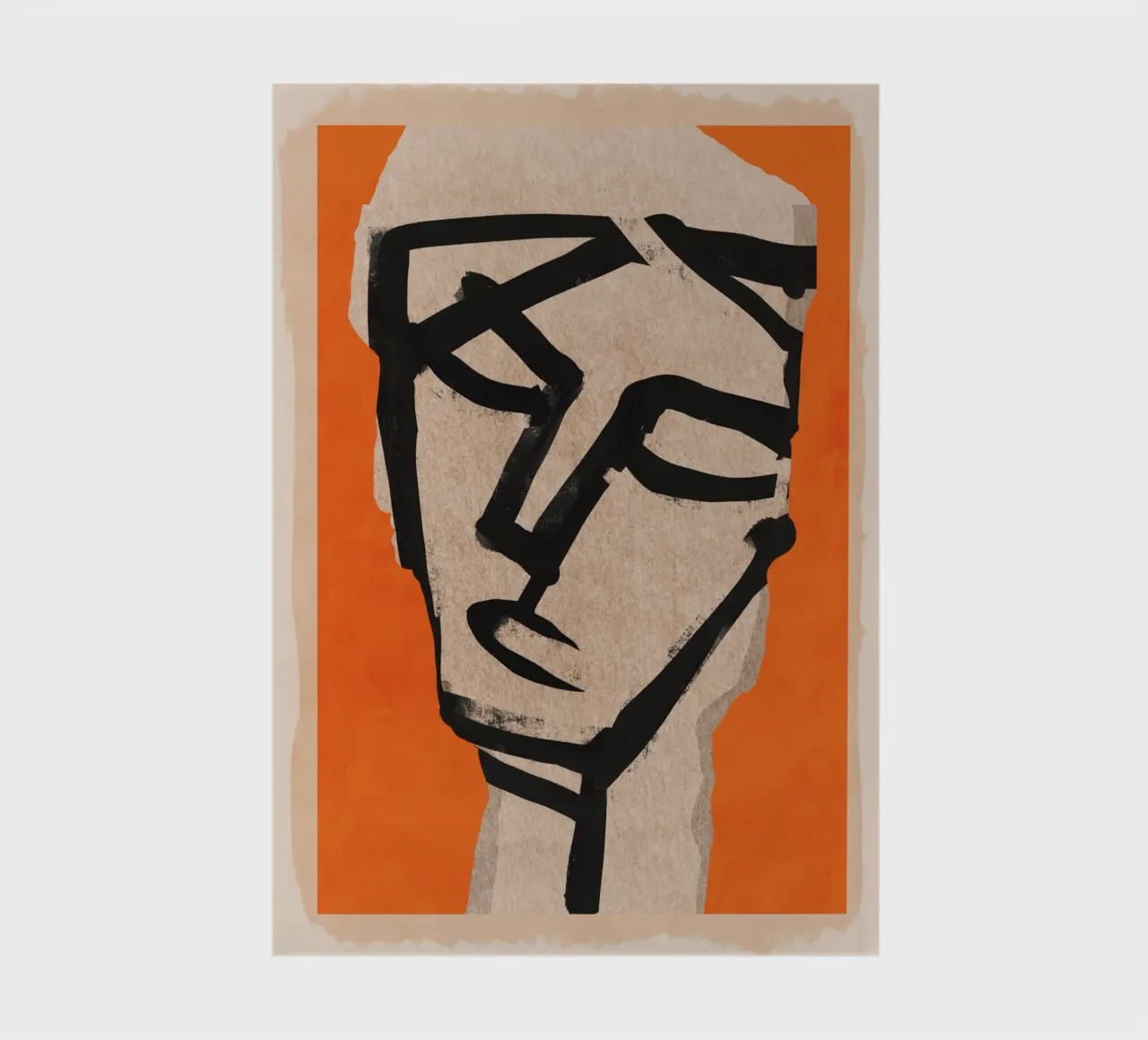 Modern Abstract Art Face 21 notebook by ThingDesign