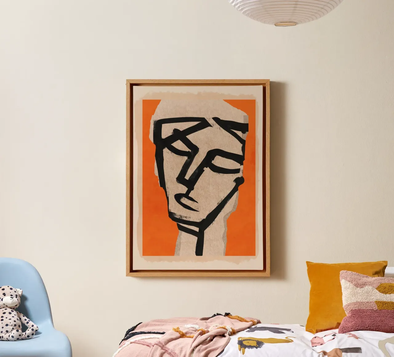Moderne abstracte kunst gezicht 21 canvas met Baklijst van ThingDesign