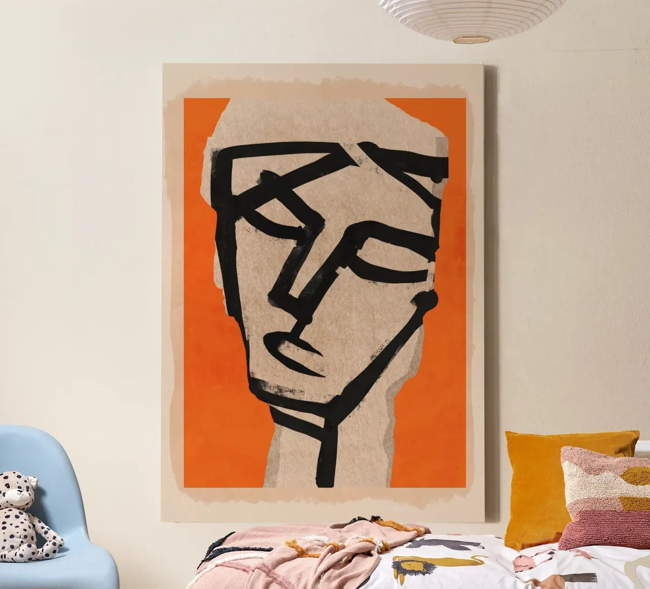 Moderne abstracte kunst gezicht 21 canvas met Baklijst van ThingDesign