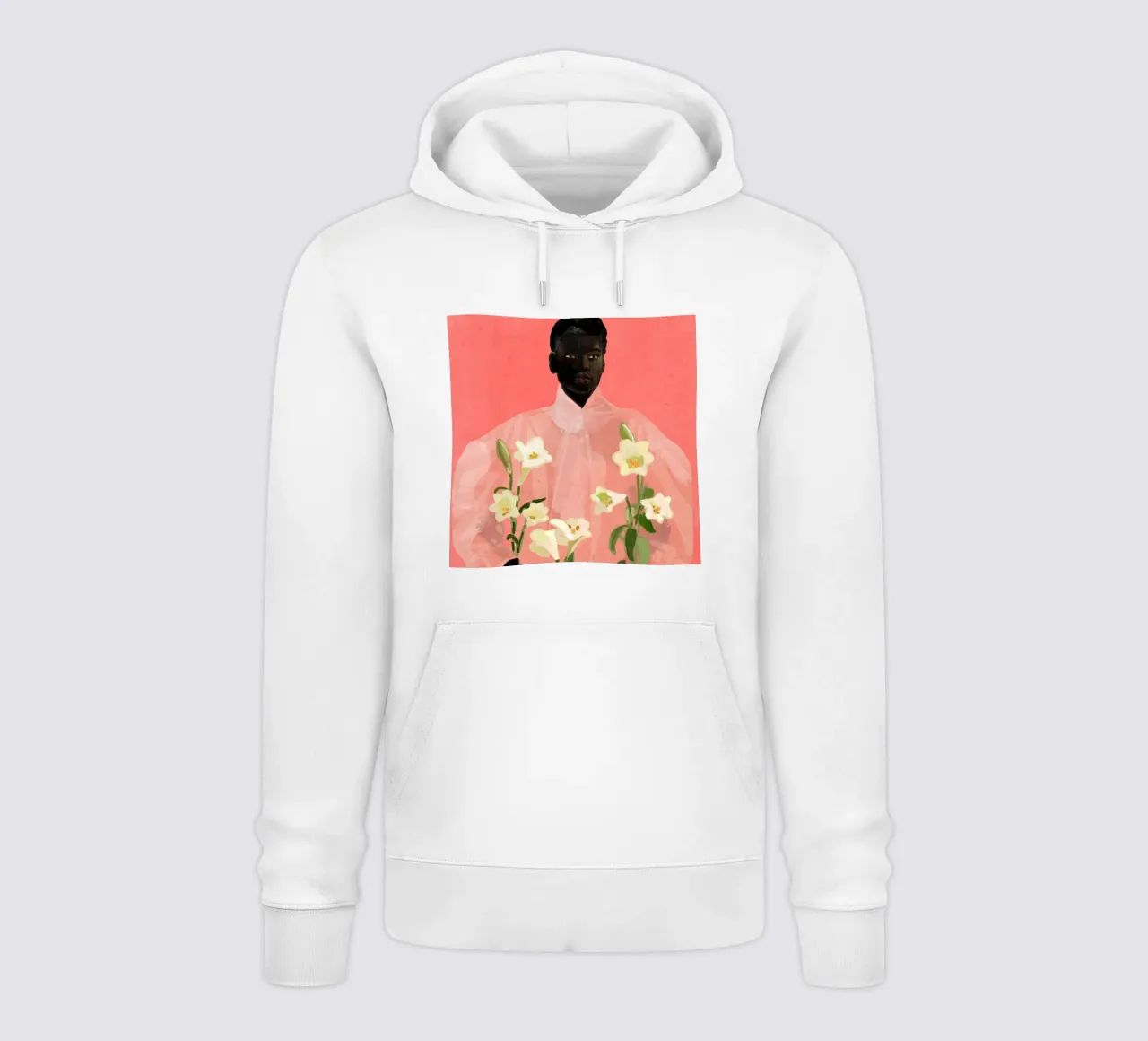 Ragazza con fiori in mano felpa con cappuccio da ThingDesign