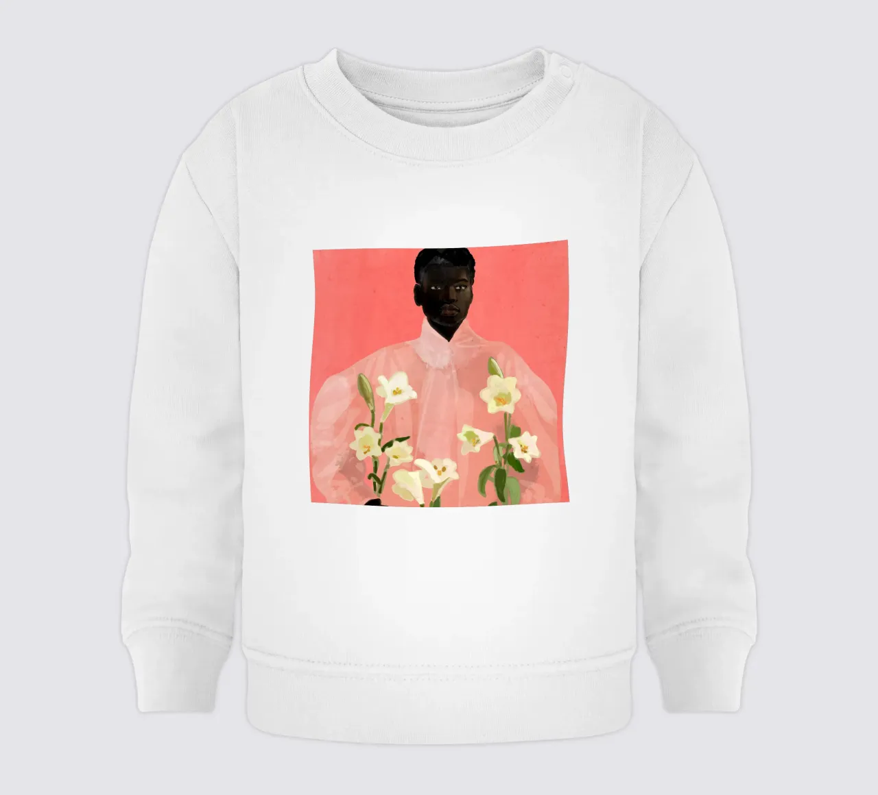 Ragazza con fiori in mano felpa neonato da ThingDesign