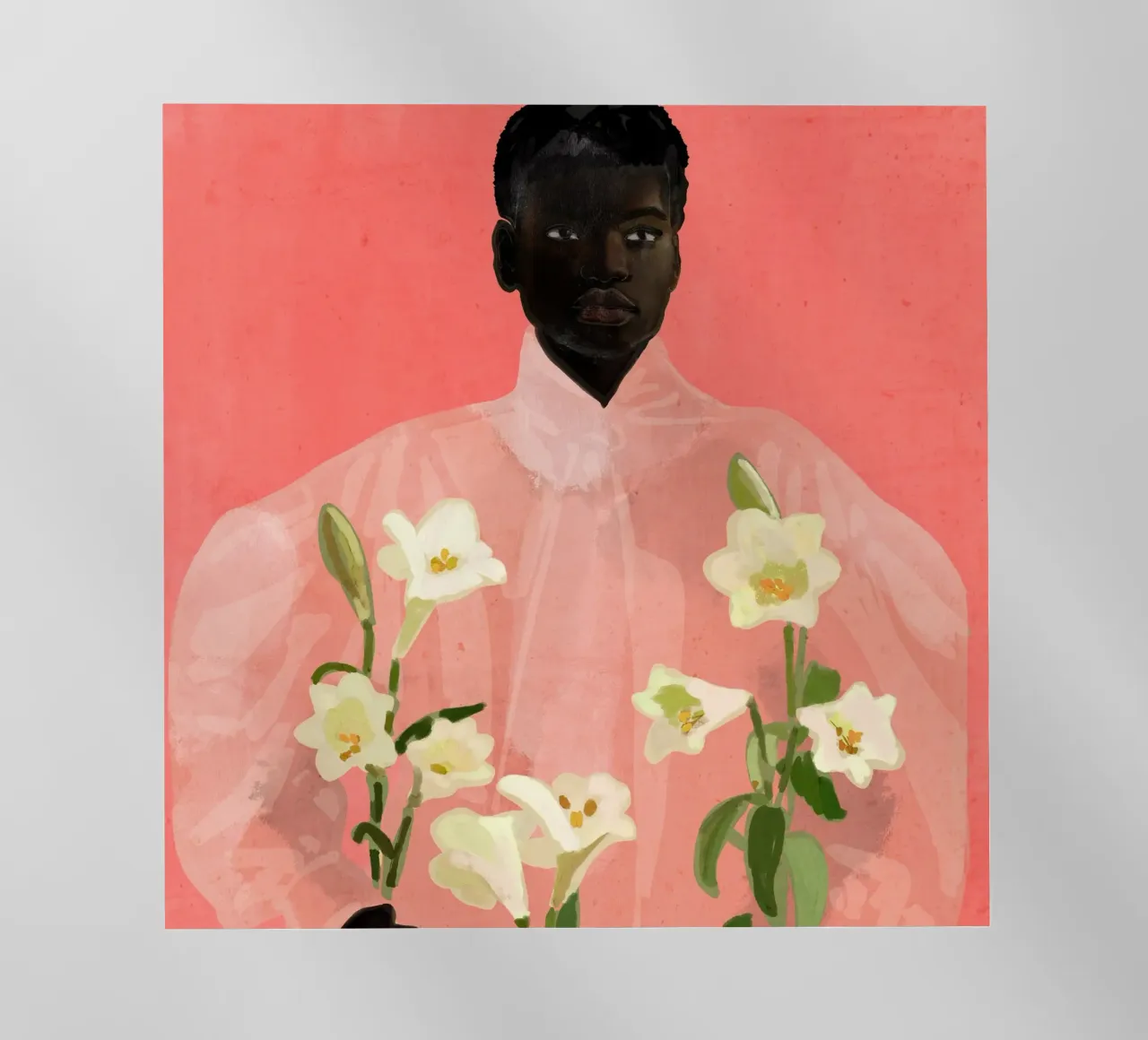 Ragazza con fiori in mano pellicola backlit da ThingDesign