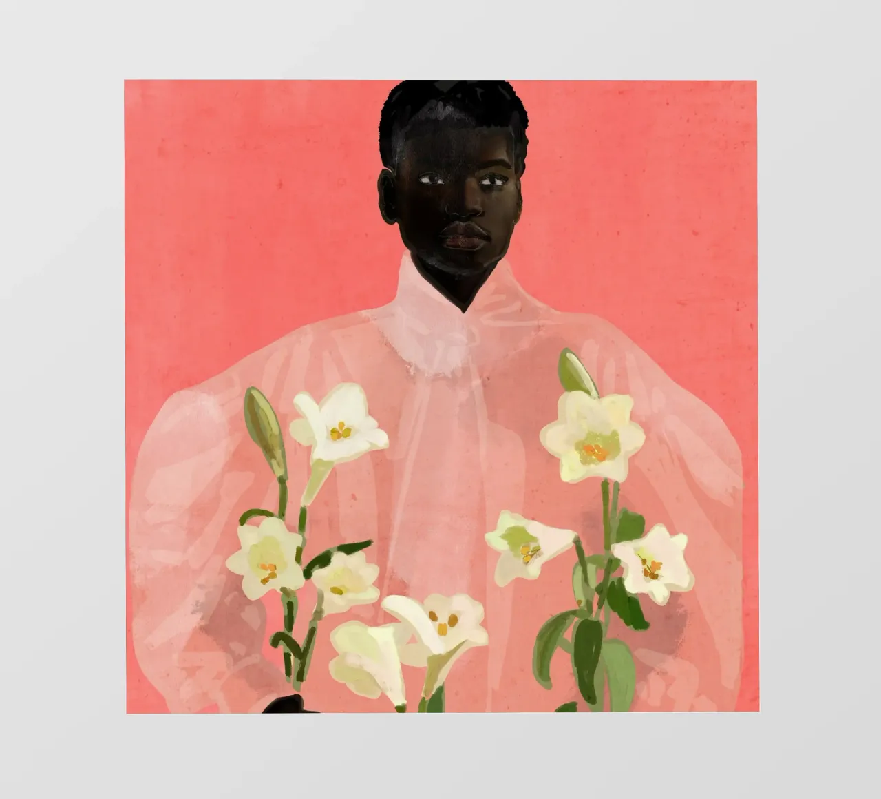 Ragazza con fiori in mano pellicola backlit da ThingDesign