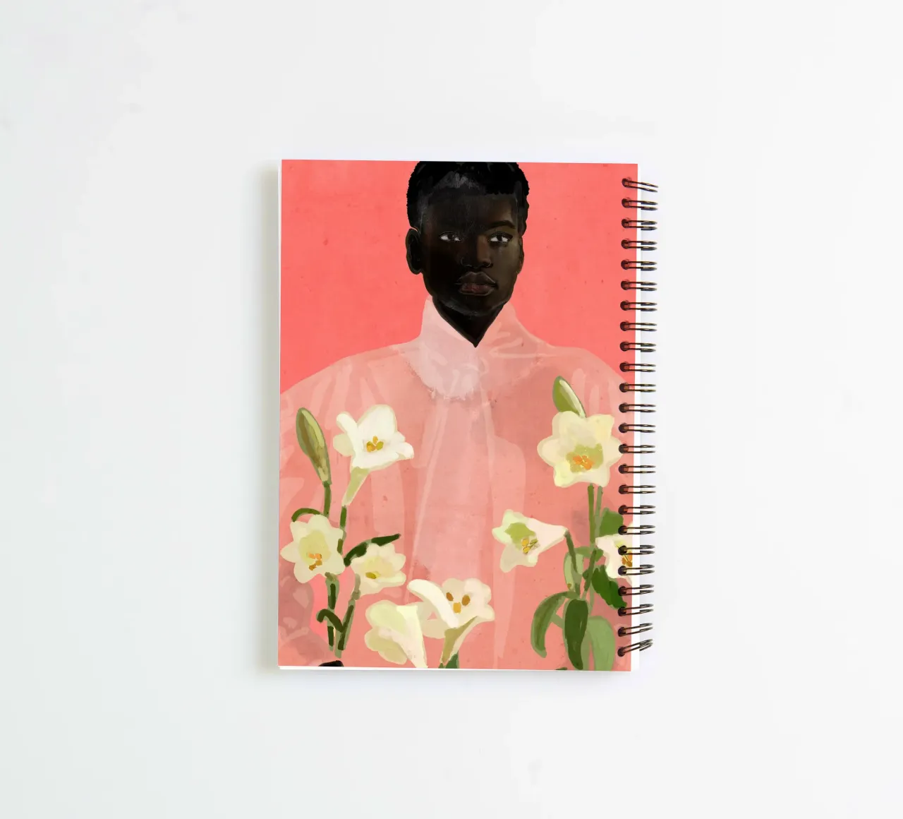 Ragazza con fiori in mano diario ad anelli da ThingDesign