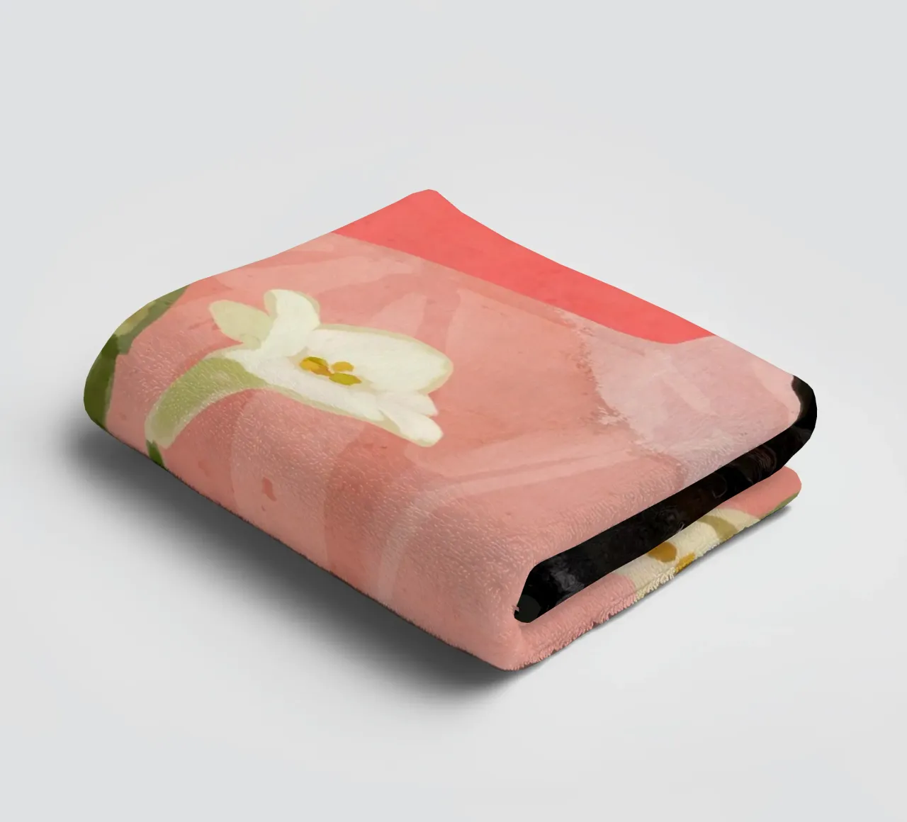 Ragazza con fiori in mano asciugamano da bagno da ThingDesign