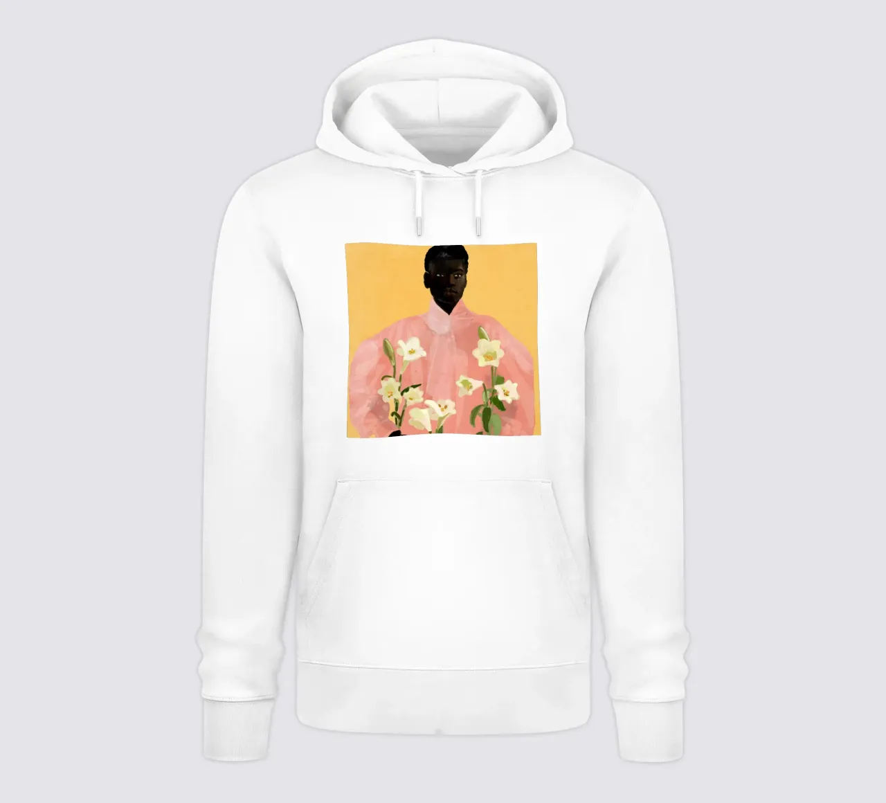 Ragazza con fiori in mano 2 felpa con cappuccio da ThingDesign