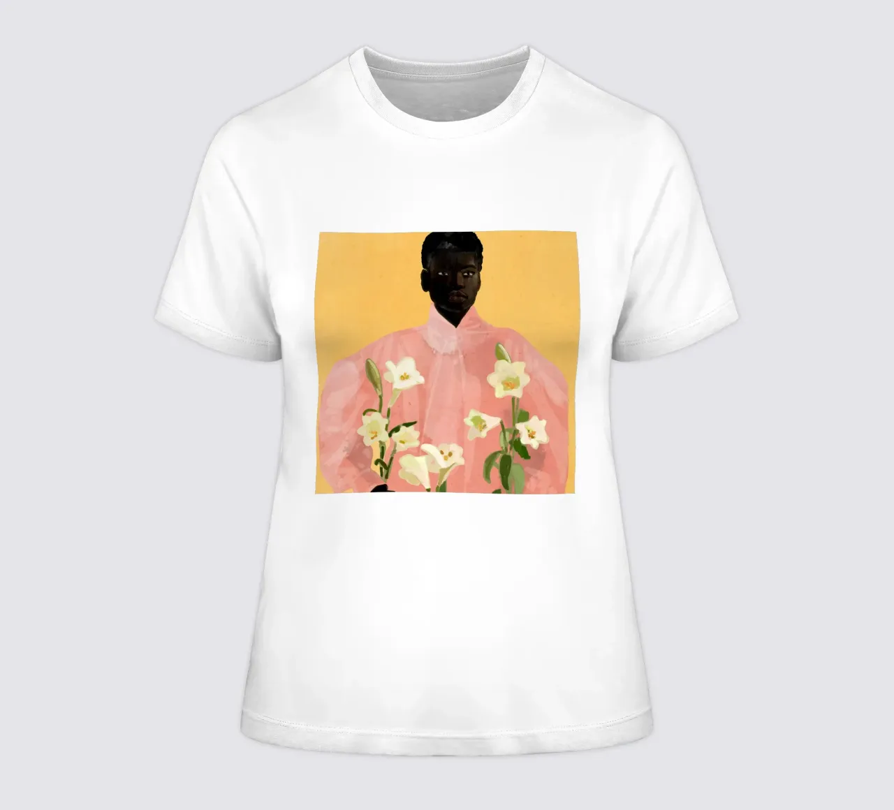 Ragazza con fiori in mano 2 t-shirt da donna da ThingDesign