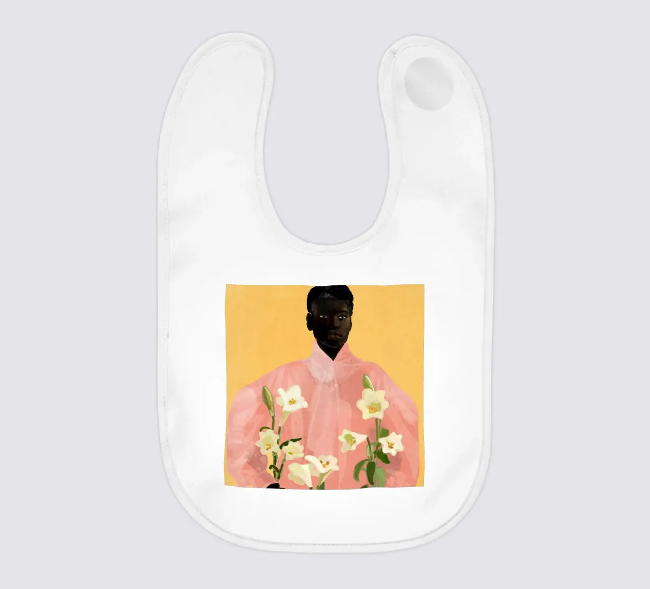 Ragazza con fiori in mano 2 bavaglino da ThingDesign