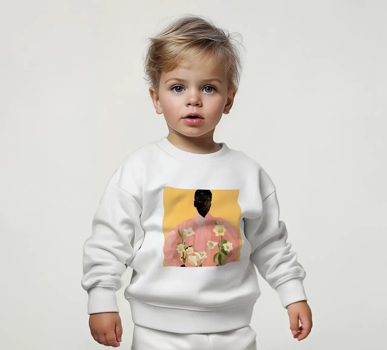 Ragazza con fiori in mano 2 felpa neonato da ThingDesign