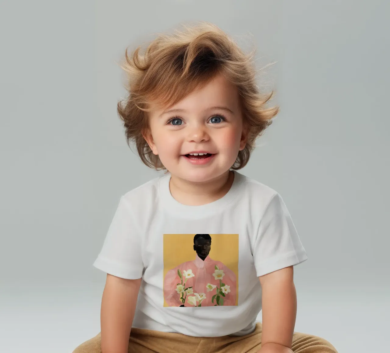 Ragazza con fiori in mano 2 maglietta neonato da ThingDesign