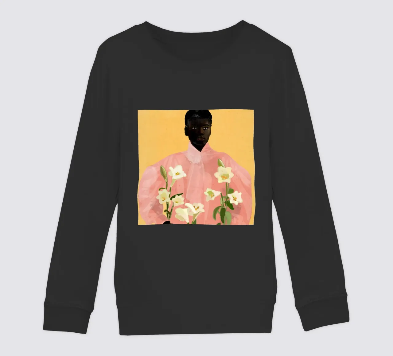 Ragazza con fiori in mano 2 felpa bambino da ThingDesign