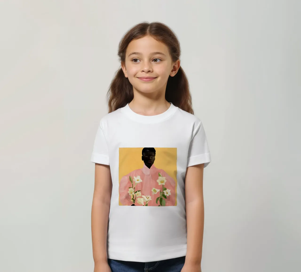 Ragazza con fiori in mano 2 t-shirt bambini da ThingDesign
