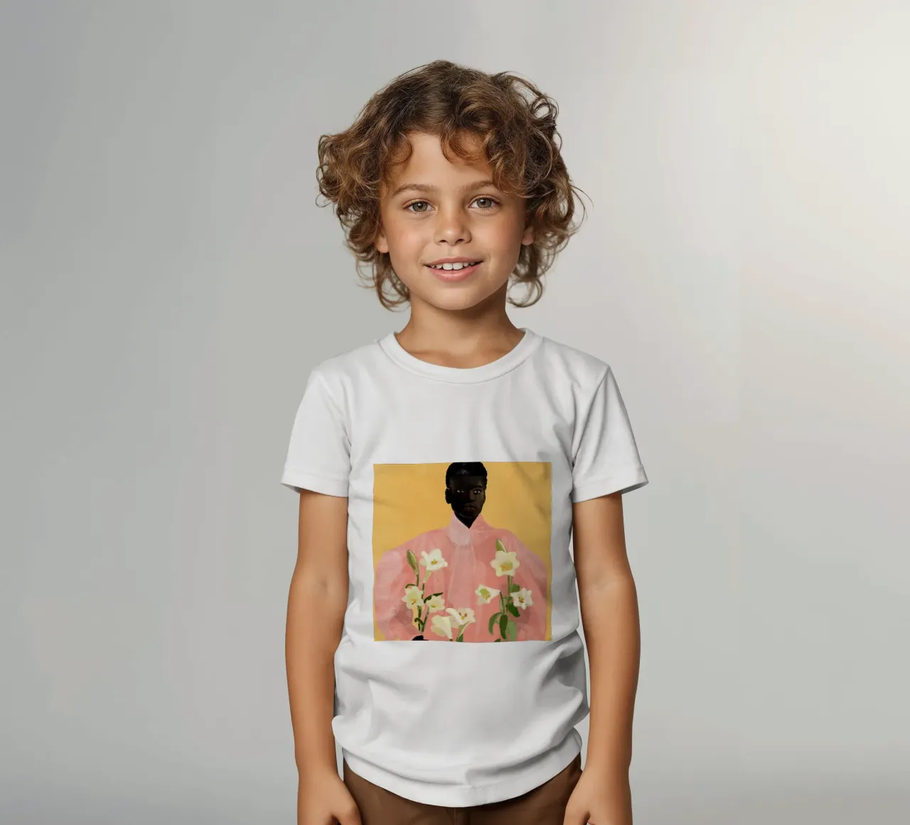 Ragazza con fiori in mano 2 t-shirt bambini da ThingDesign
