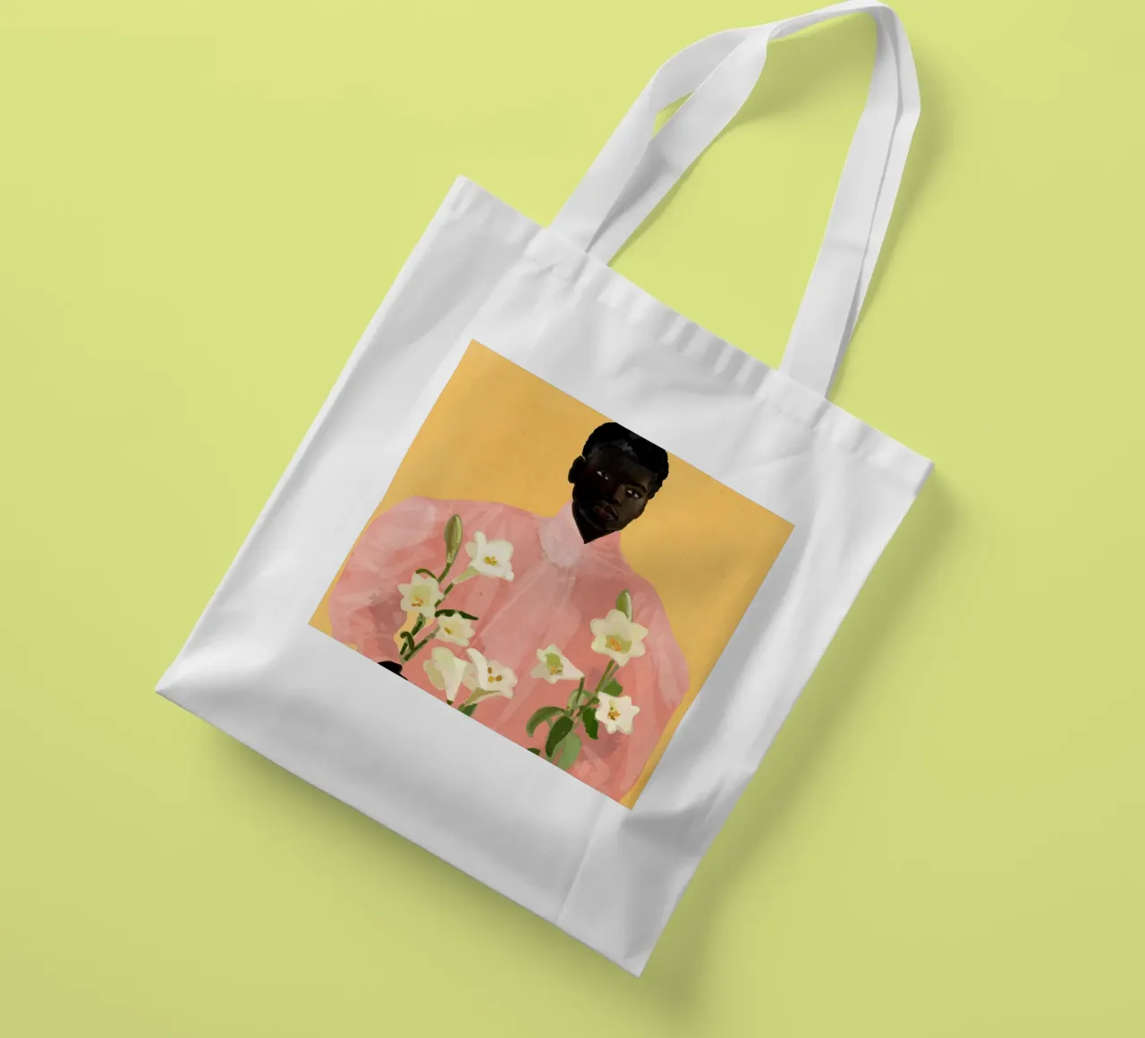 Ragazza con fiori in mano 2 borsa in juta da ThingDesign