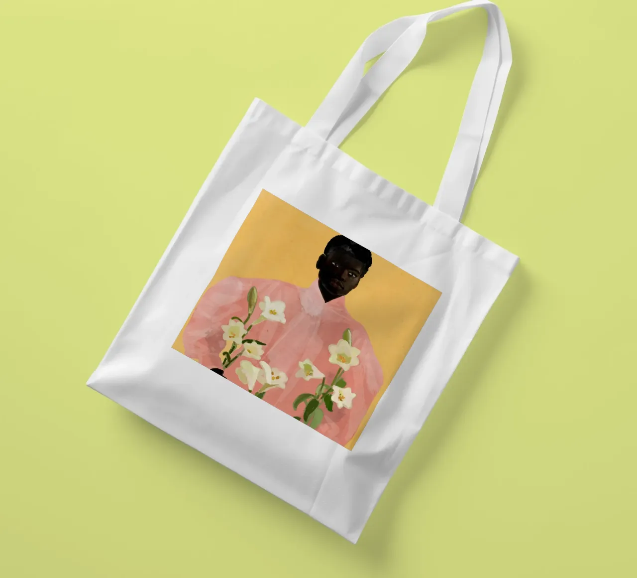 Ragazza con fiori in mano 2 borsa in juta da ThingDesign