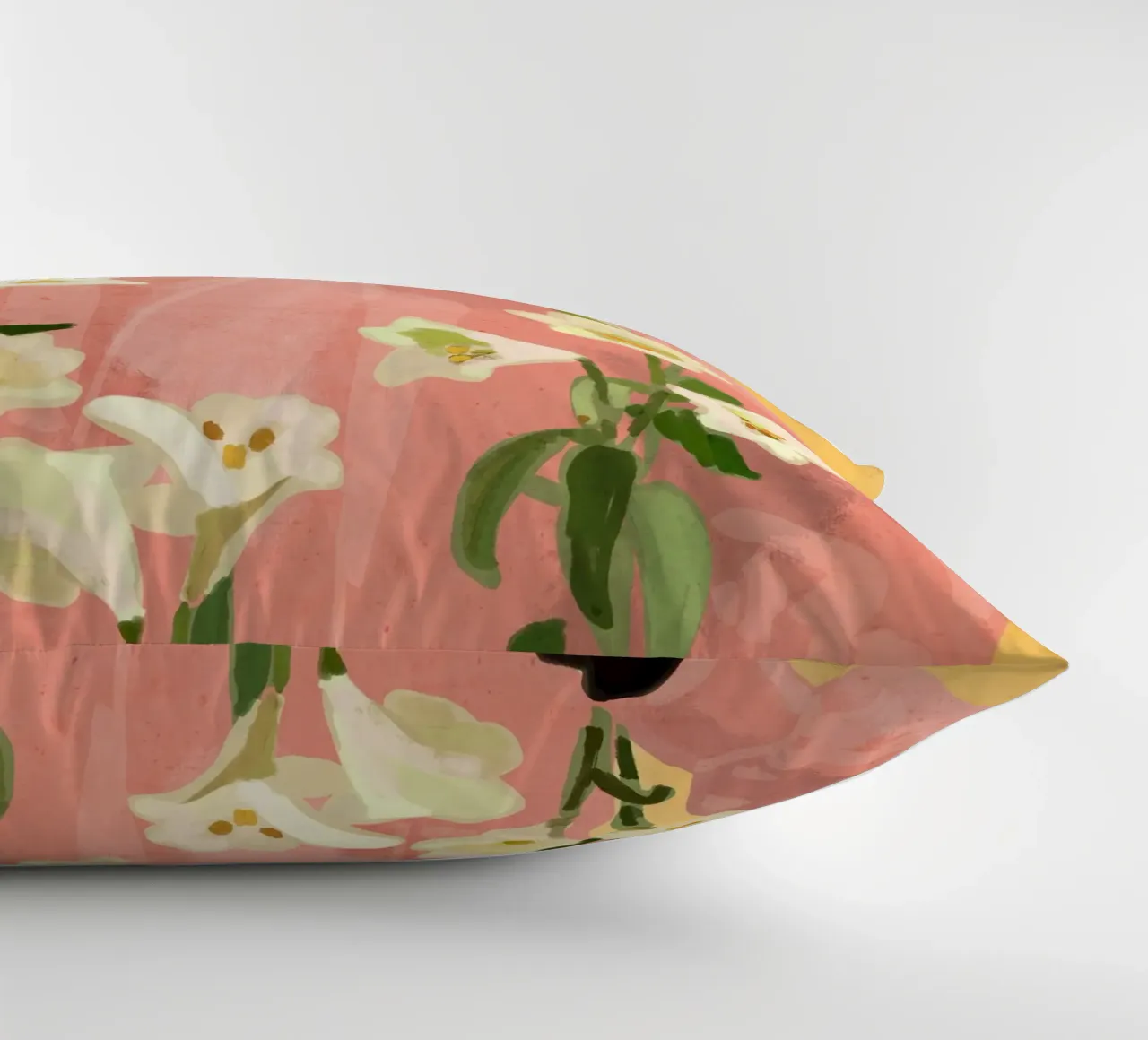 Ragazza con fiori in mano 2 cuscino da ThingDesign